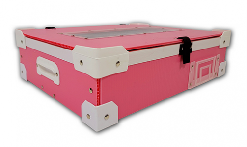 ลังพลาสติกลูกฟูก สีชมพู